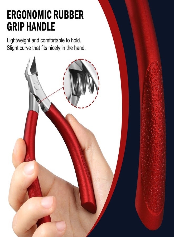 FVION Toenail Clippers for Ingrown Toenail, Straight Nail Clippers for Ingrown Toenails, Professional Ingrown Toenail Treatment for Adults, Seniors, Men and Women (Red) - Image 5